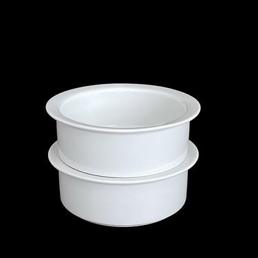 Vintage Pair of Modern White Porcelain DANSK 6.5&quot; Bowls FRANCE Neils Refsgaard 20th Century Modern Design 