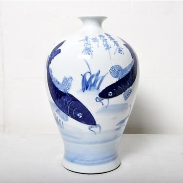 Blue and White Flower Vase