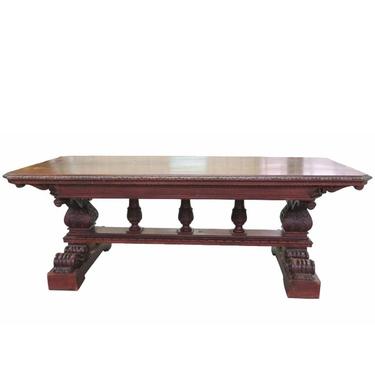 19thC Renaissance Style Walnut Dining Table