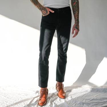 Vintage 60s LEVIS LVC 606 Big E Orange Tab Black Slim Fit Jeans | Made in USA | Size 34x30 | 1969 Levis Vintage Clothing Replica Denim Pants 