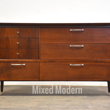 Walnut Mid Century Modern Dresser by Drexel 