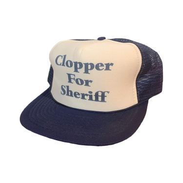 Vintage 80s Clopper For Sheriff Trucker Hat Snapback 