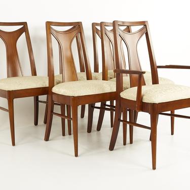 Kent Coffey Perspecta Mid Century Walnut Dining Chairs - Set of 6  - mcm 