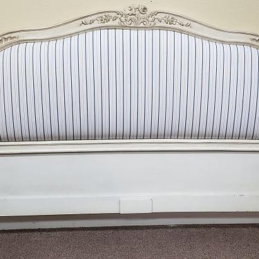 Item #SC6 Carved French King Size Headboard with Upholstery c.1940s