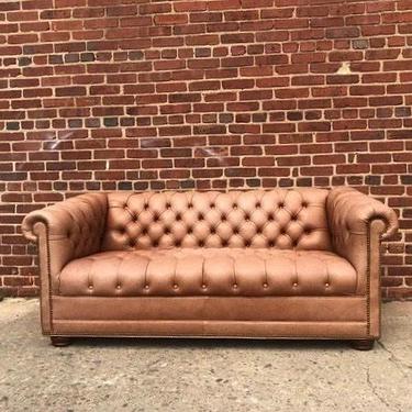 SOLD. Leather Chesterfield