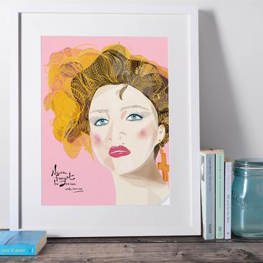 Madonna Portrait Art Print Wall Decor Music Lover Inspiration 