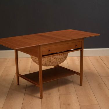 Vintage Danish Hans Wegner Teak Sewing Table 