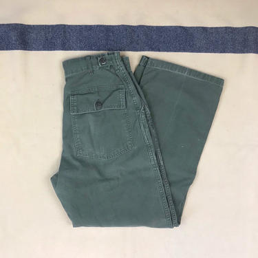 Size 28x29 Vintage 1950s 1960s US Army 4 Pocket Utility Baker Pants with Repairs 