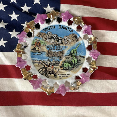 South Dakota mini souvenir plate - vintage road trip 