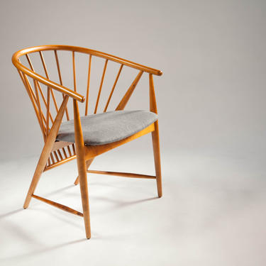 Sonna Rosén Sun Feather Chair for Nassjo Stolfabrik of Sweden, 1950s 