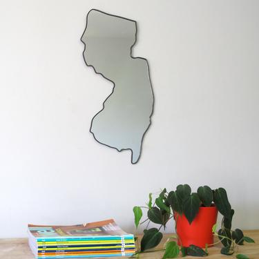 New Jersey Mirror / Wall Mirror State Outline Silhouette Shape Art Decor NJ by fluxglass