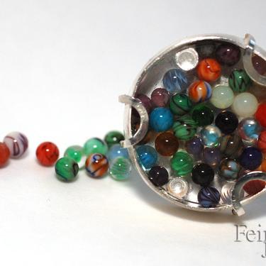 Gravity Collection: Sterling Silver Ring with Marbles (SIZE 7.5) Free Domestic Shipping 