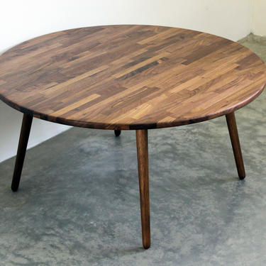 CUSTOM LISTING for Magda Only - 34in Round Walnut Coffee Table 