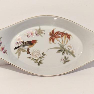 Vintage Stafford &quot;Chinese Garden&quot; Oven to Table Porcelain Baking Dish 12&quot; Vintage Cookware 