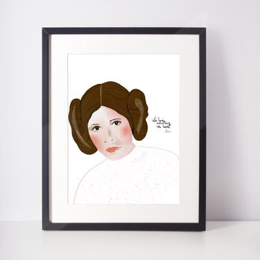 Leia inspired print | Geekery | ready to frame prints | inspirational | Iconic women | cubicle decor - Office art -Lady Boss gift-Girl Power 