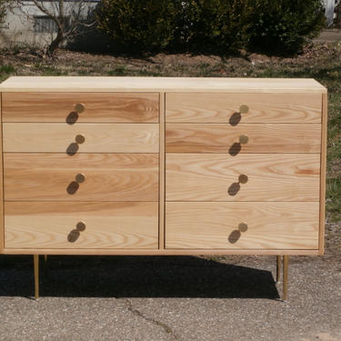 X8420a Hardwood Dresser with 8 inset Drawers,  Flat Sides, 50&amp;quot; wide x 20&amp;quot; deep x 34&amp;quot; tall - natural color 