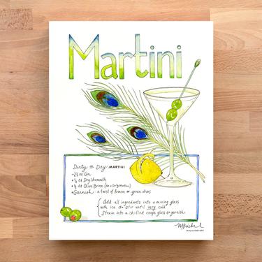 Martini Cocktail Watercolor Art Print