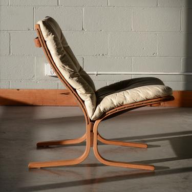 Mid Century Ingmar Relling 'Siesta' Armless Lounge Chair in Cream Leather 