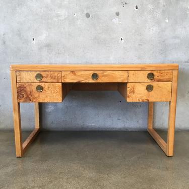 Mid Century Modern Burlwood Desk by Sligh Furniture