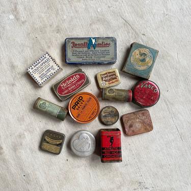 Vintage Household Medicinal Tins Pharmacy Decor 