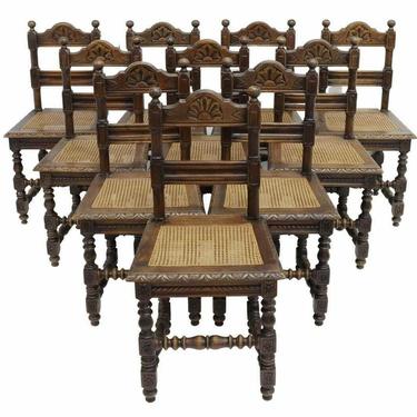 Antique Dining Chairs, Cane, Sidechairs, French Louis XIII Style Walnut!!