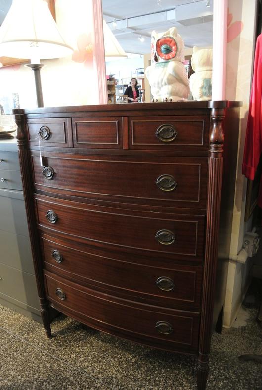 mahogany 5 drawer chest $395