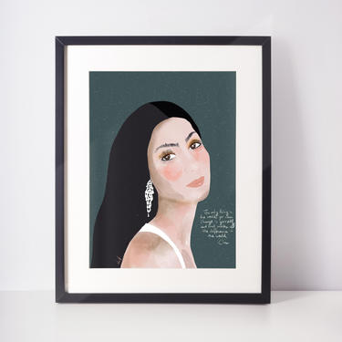 Cher - Iconic Women - Celebrity portraits - Cubicle decor - Office Art- Home Decor - Lady Boss Gift - Girl Power 
