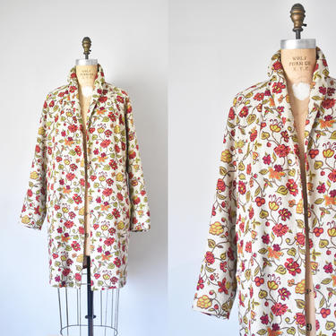 Lorna floral overcoat, vintage jacket, spring clothing 