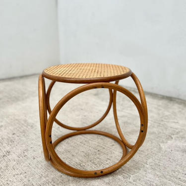 Thonet Bentwood and Cane Ottoman