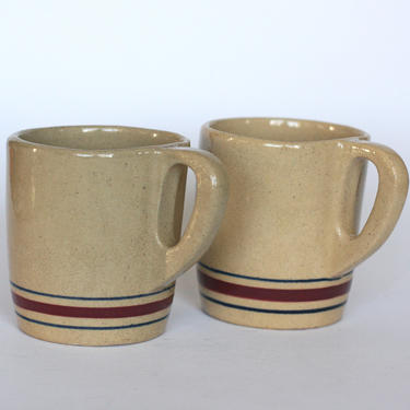 vintage Robinson Ransbottom pottery stoneware mugs set of two made in USA 