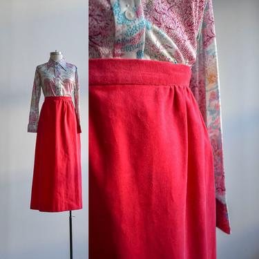 Vintage Pink Velour Maxi Skirt 