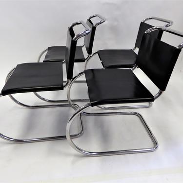 Knoll MR10 Modern Dining Chairs by Mies van der Rohe Bauhaus School Set of 4