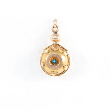 Watch Fob Pendant with Turquoise and Garnet