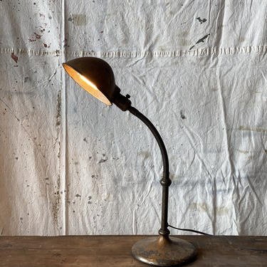 Industrial Cast Iron Gooseneck Desk Lamp Antique Light 