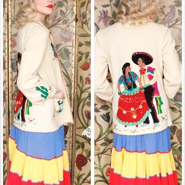 1940s Jacket //  La Mexicana Tourist Jacket // vintage 40s tourist jacket 