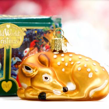 VINTAGE: OWC Fawn Deer Glass Ornament in Box - Old World Christmas - Holiday, Christmas, Xmas - SKU 26-B-00033502 