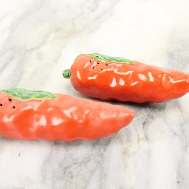 Carrot Porcelain Salt and Pepper Shakers, Made in Japan 