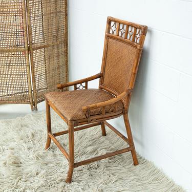 Vintage Bamboo Rattan Lounge Chair 