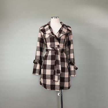 Handmade Vintage Inspired Brown & Orange Trench Coat | Size S Coat 