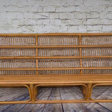 SHIPPING NOT FREE!!! Vintage Rattan Bench 