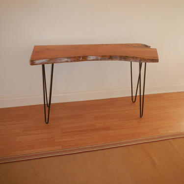 Live Edge Cherry Console Table With Hairpin Legs / Mid Century Modern / Hall Table /Sofa Table / Industrial /Natural Edge 