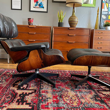 Vintage Eames Lounge Chair for Herman Miller in Rosewood &#038; Black Leather