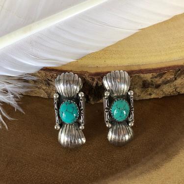 NAVAJO EARRINGS | Stud Earrings | Vintage Sterling Silver and Turquoise Jewelry| Native American Navajo Jewelry 