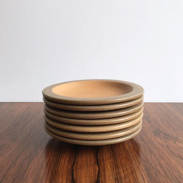 Vintage Heath Ceramics Rim Line Mini Bread and Butter Plates in Pumpkin 