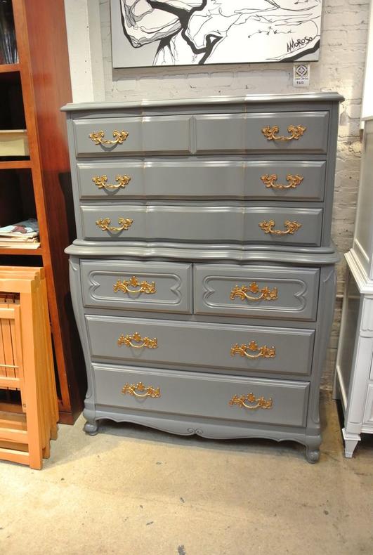 Grey painted chest. $595