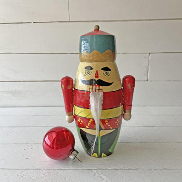 Vintage Nutcracker Toy Solider, Hand Painted Wood Nutcracker Toy Soldier | Holiday Mantel Decor, Christmas Decor, Holiday Collectible 
