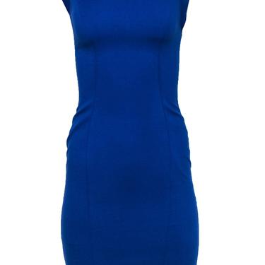 Karen Millen - Royal Blue Sheath Dress w/ Folded Shoulder Design Sz 4