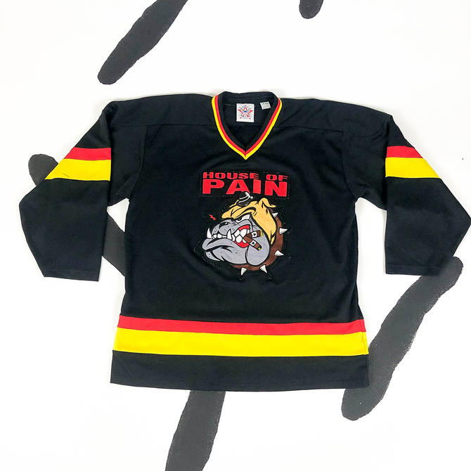 90s House Of Pain Hockey Jersey Yellow Red Black Stripes Jump Around Hip Hop Large Bulldog Rock Embassy Everlast L By Badatpettingcats From Bad At Petting Cats Of Chicago Il Attic