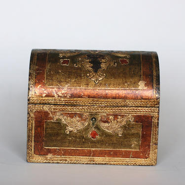 vintage florentia treasure chest style jewelry box made in Italy 
