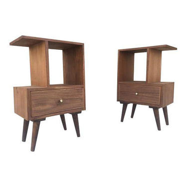 Mid Century Style Compact Night Stands 